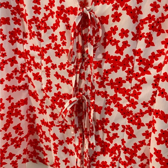 TOPSHOP tie front floral blouse - Picture 6 of 9